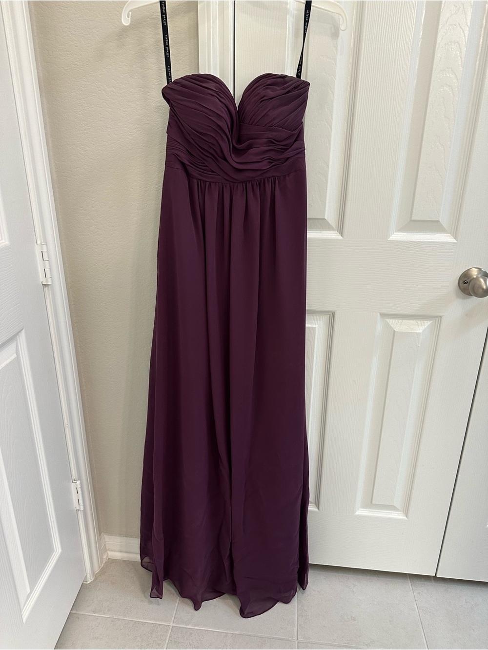 Alfred Angelo Strapless Gown in Dark Purple/Plum. Great for bridesmaid or prom!
